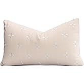 Crumbs Home Coastal Linen Indoor Outdoor Lumbar Pillow Cover Only, 12"x20" Water Repellent for Patio, Backyard, Couch, Neutra