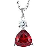 STARCHENIE 925 Sterling Silver Trillion Cut CZ Pendant Necklace, Birthstone Jewelry Gift, 18 Inch Chain