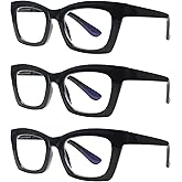 SIGVAN 6 Pack Oprah Style Reading Glasses Blue Light Blocking Square Computer Spring Hinge Readers for Women Men