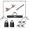 EMART Photo Video Studio 10Ft Adjustable Background Stand Backdrop Support System Kit with Carry Bag