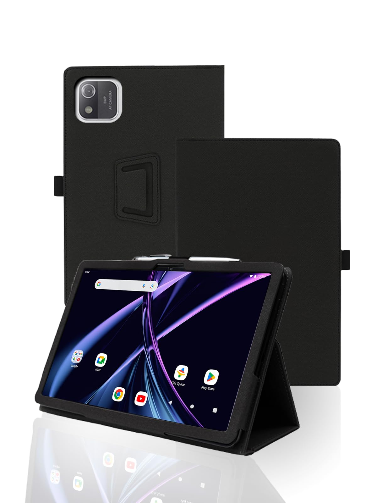 Photo 1 of Case for Acer Iconia A10-21 Android 14 Tablet New 10.1",WUNIAK Premium Leather Business Folio Stand Cover with Hand Strap for Tablet,Black.