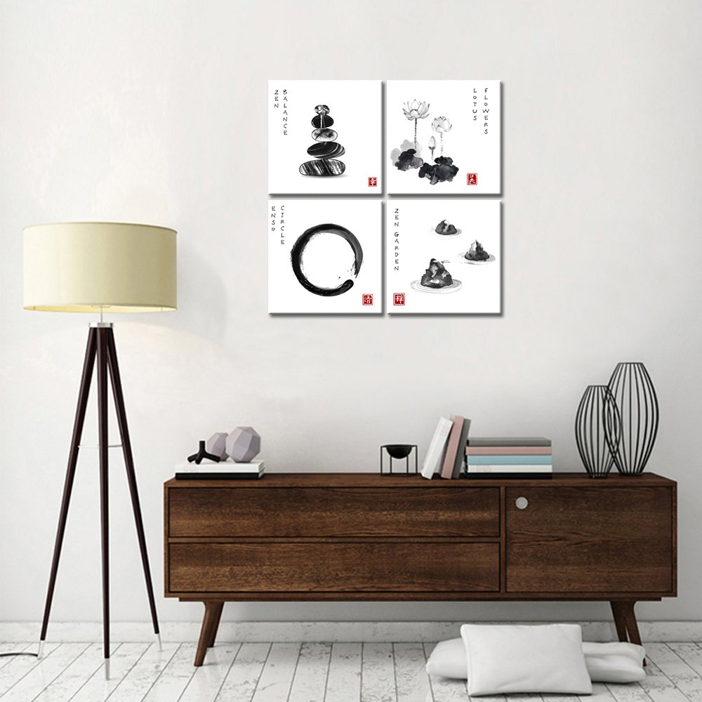 Live Art Decor Zen Wall Art Zen Wall Art for Bathroom,Zen Balance,Enso
