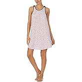 kate spade new york Scoop Neck Chemise for Women, Soft Modal Spandex Sleepwear with Satin Trim, Sleeveless Nightgown