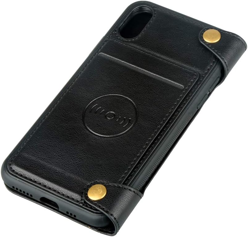 WecanLight Phone Cover, iPhone XS Case, Wallet Case Folio Flip PU Leather Case Magnetic Detachable Slim Back Cover Hard Case Card Credit Card Holder Slot (Black for iPhone XS)