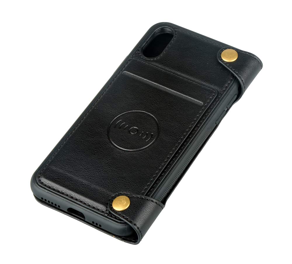 WecanLight Phone Cover, iPhone XS Case, Wallet Case Folio Flip PU Leather Case Magnetic Detachable Slim Back Cover Hard Case Card Credit Card Holder Slot (Black for iPhone XS)