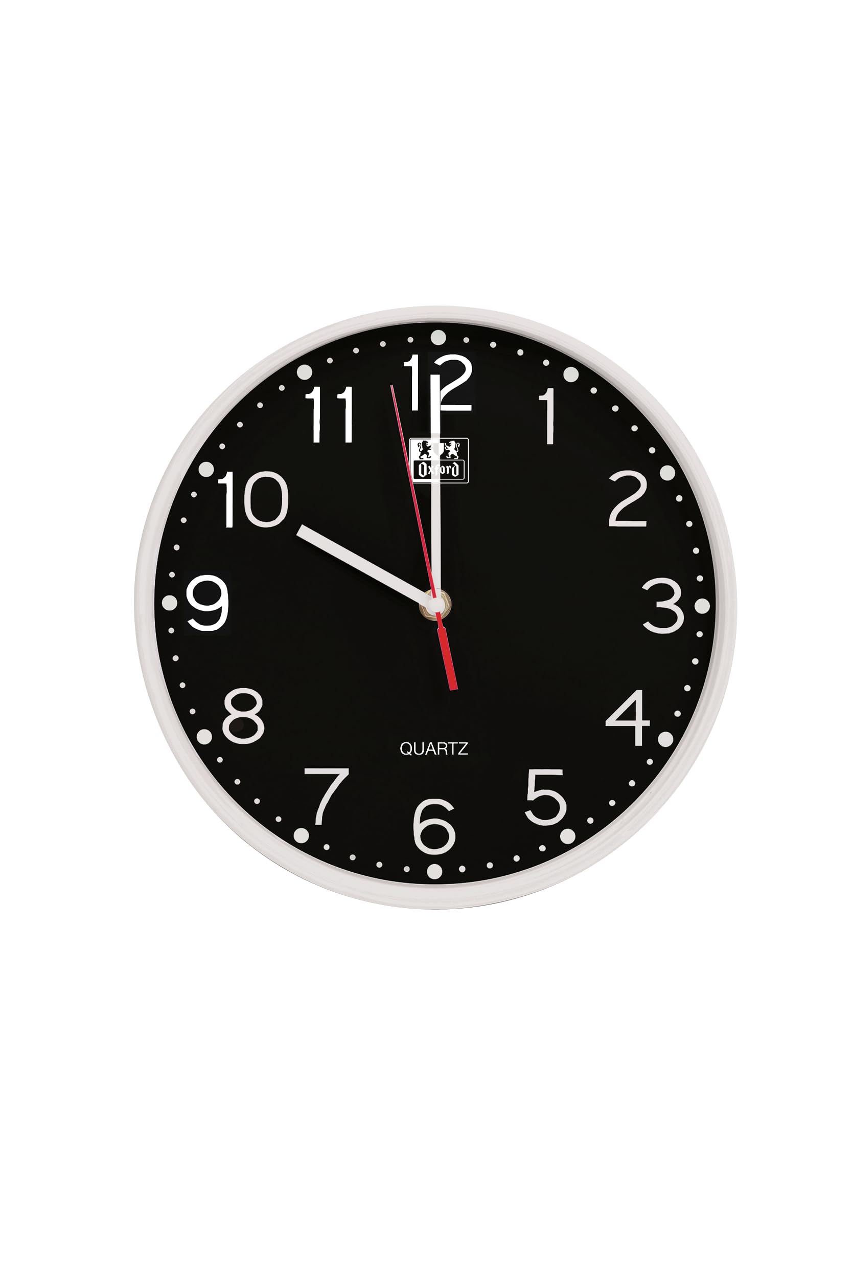 Oxford Calm Silent Wall Clock, 25 cm, Black