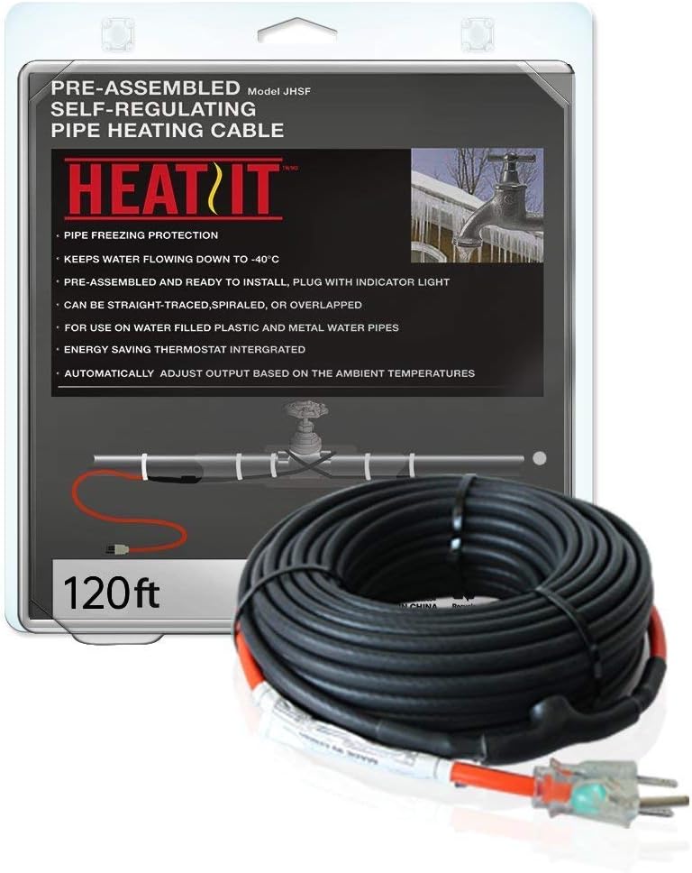 HEATIT JHSF 120-feet 120V Self Regating Pre-asembled Pipe Heting Cable - - 