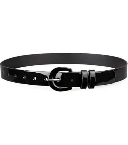 ? Black Belt with Crystals 
 & Patent Faux Leather Belt Black Rhinestone Studded Feather Leather Belt - Cowgirl Tuff  main image 2