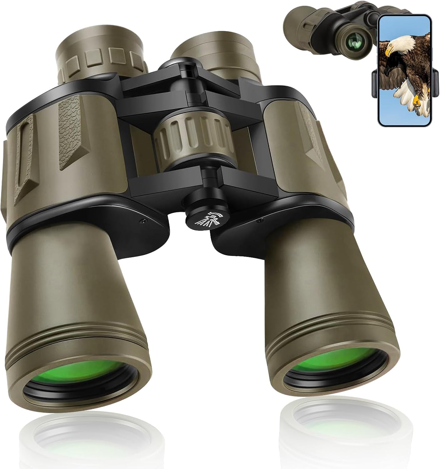 Photo 1 of 20x50 Binoculars for Adults High Powered, Military Compact HD Waterproof Binoculars with Low Light Vision for Bird Watching Travel Hunting Football Games Stargazing with Carrying Case and Strap(Mud)