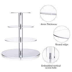 Actororp 2 Sets of 4 Tier Cupcake Stand Acrylic