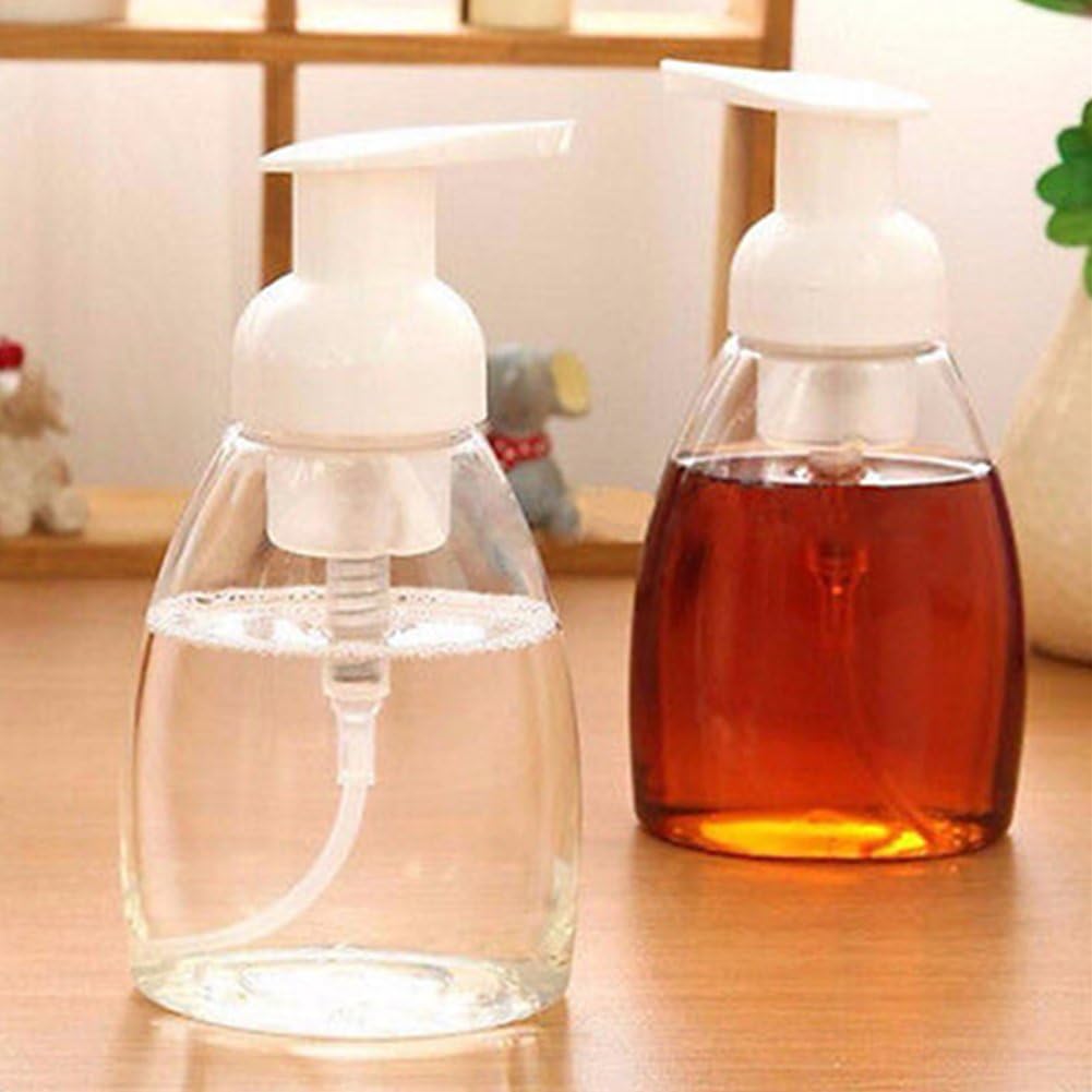 MCLseller Foaming Soap Dispensers Pump-Bottles, 250/300ml Plastic Bottles Shampoo Dispenser for Kitchen Bathroom Countertops 2pcs