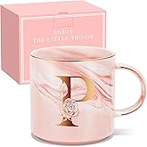 Valentines Day Gifts for Her, Anniversary Birthday Galentines Gifts for Women Mom Grandma Friend Sister Wife Teacher Coworker, Personalized Initial Customized Gift Monogrammed A-Z Coffee Mug 12 OZ(P)