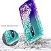 LG K30 Case, Phoenix Plus/Premier Pro LTE /K10 2018 /Xpression Plus/Harmony 2 w/[Tempered Glass Screen Protector], NageBee Glitter Liquid Quicksand Waterfall Floating Sparkle Cute Case -Aqua/Purple