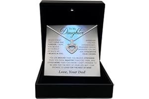 TRYNDI To My Daughter Necklace from Dad, Christmas Gift for Daughter, Birthday Gifts for Daughter, Valentines Day Gift from Dad to Daughter, Father to Daughter Gifts