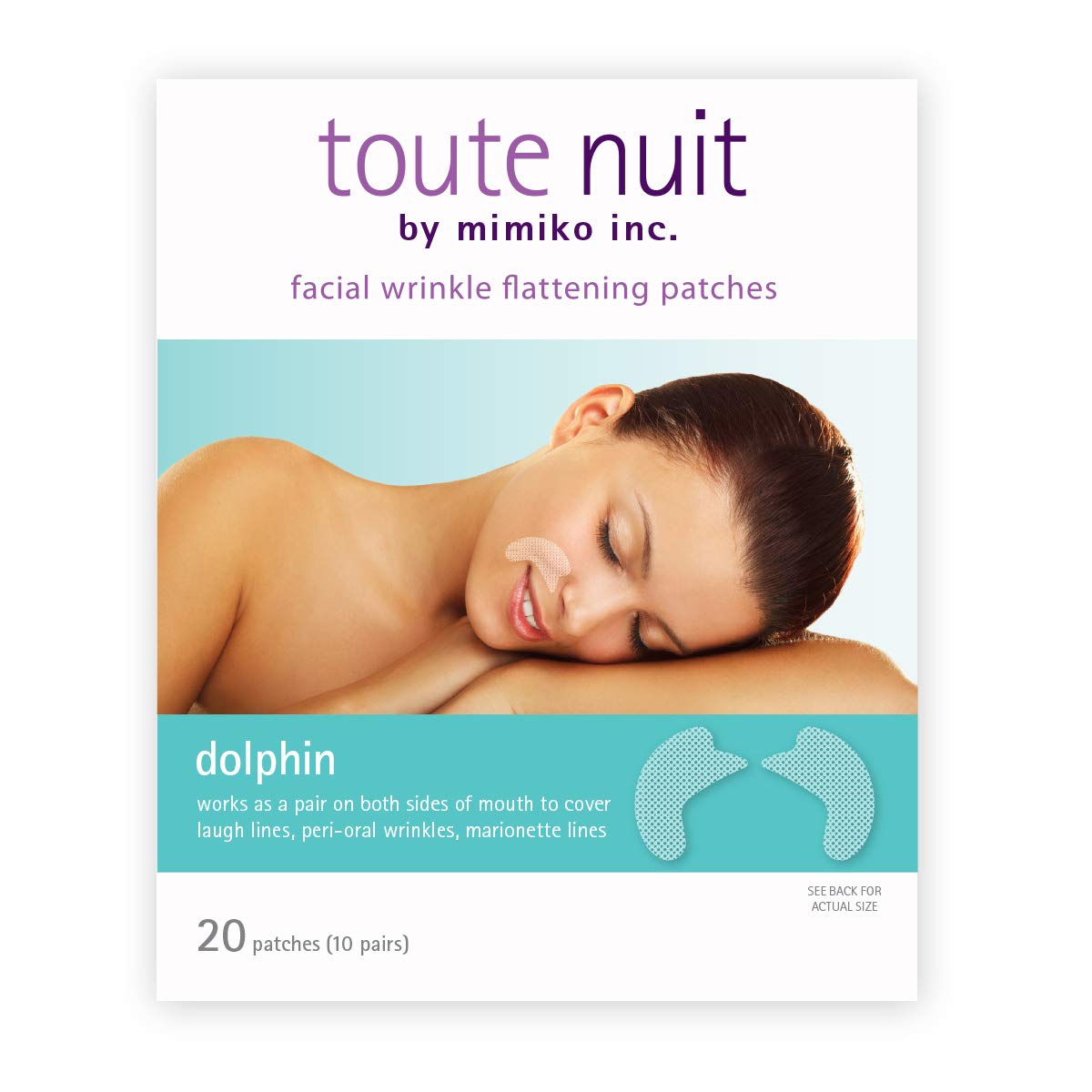 Toute Nuit Wrinkle Patches, Face Tape, Dolphin - Full Coverage Around Mouth - 20 Patches