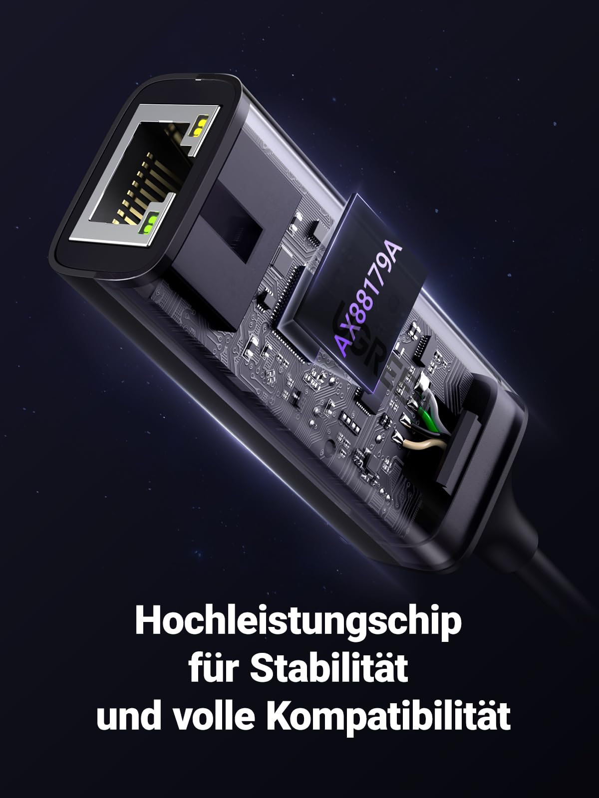 UGREEN USB C Ethernet Adapter 1000Mbps, Thunderbolt USB C LAN Adapter Netzwerkadapter Kompatibel mit iPhone 17, iPad Pro/Air, MacBook Pro/Air, Galaxy S25, Steam Deck (Schwarz-Type C) 5