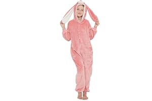 ABENCA Easter Kids Bunny Onesie Rabbit Pajamas for Girls Cartoon One Piece Animal Halloween Christmas Cosplay Costume