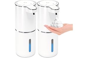 MTYGK 2 Pack Automatic Foaming Soap Dispenser,Touchless Foam Soap Dispenser,12.8oz Rechargeabled Wall Mounted Smart for Bathroom and Kitchen Dish Soap,Easy for Toddlers(White)