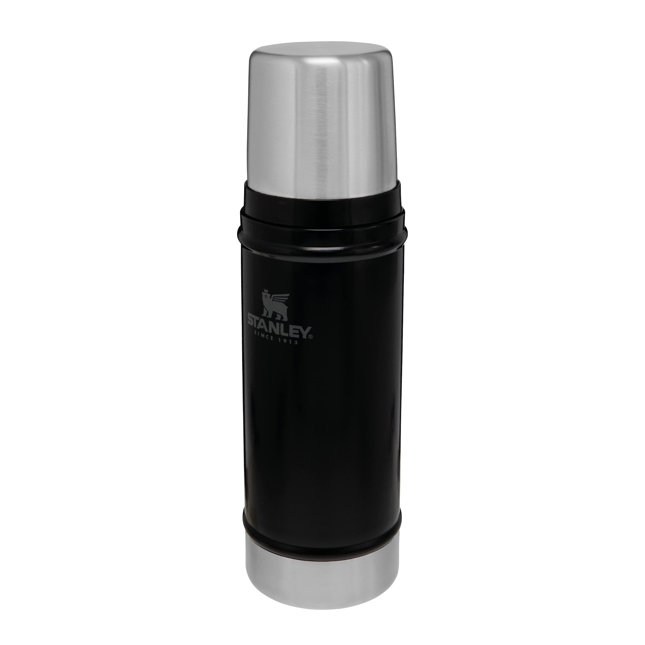 Stanley 1913 Classic Legendary Thermal Flask 0.47L - Keeps Hot Or Cold for 15 Hours - BPA-Free Insulated Bottle - Stainless Steel Coffee Flask - Leakproof - Dishwasher Safe - Matte Black