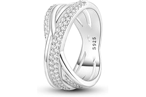 NARMO 925 Sterling Silver Rings for Women Evil Eyes Rings Entwined Line Cubic Zirconia Rings Simple Stackable Finger Rings En