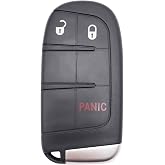 Horande Replacement Key Fob Cover Case fit for Dodge Charger Challenger Jeep Grand Cherokee Compass Renegade Patriot Grand Comander Chrysler 300 Keyless Entry Key Fob 3 Button