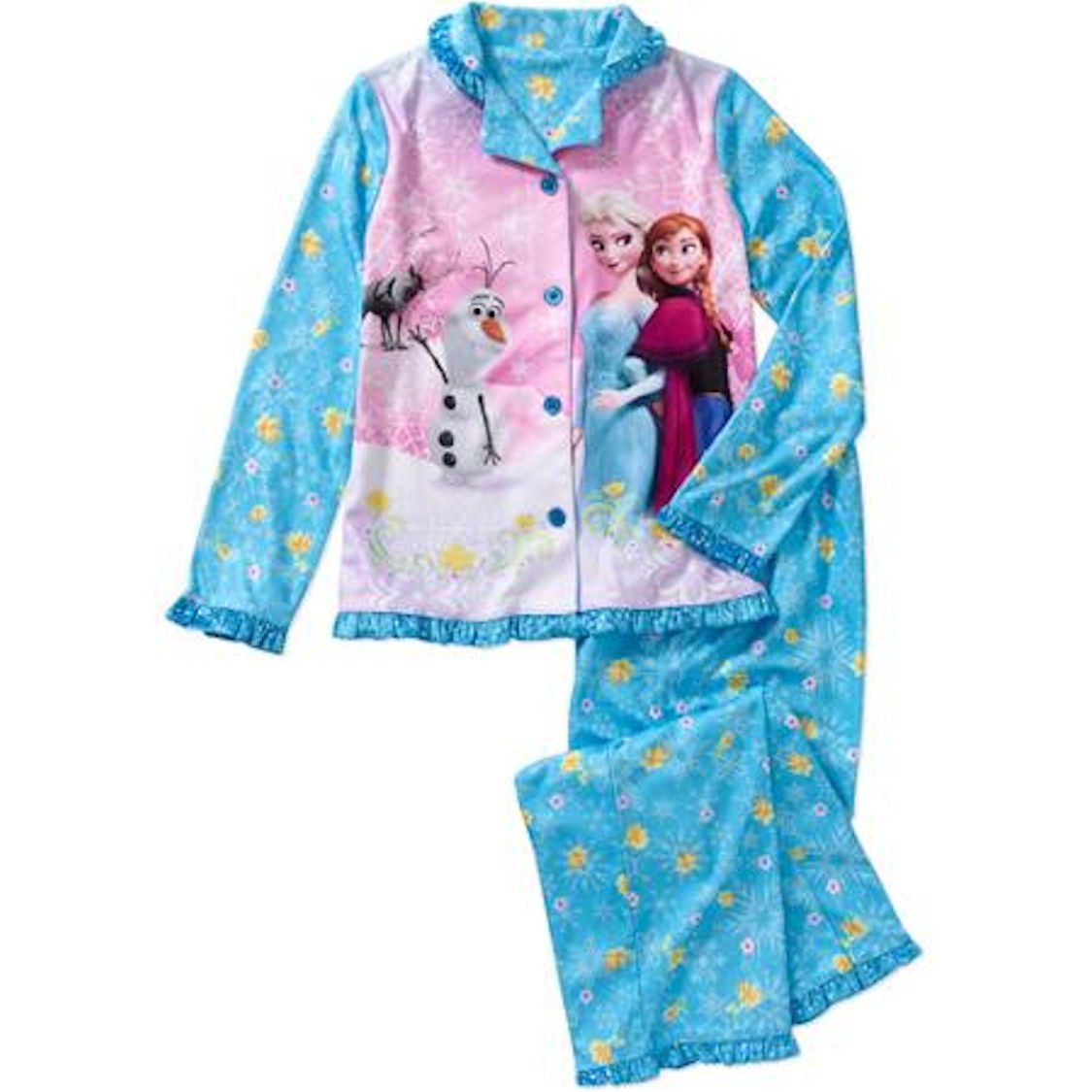 Disney Frozen Elsa Anna Girl Long Sleeve Pajama Set Size 7/8