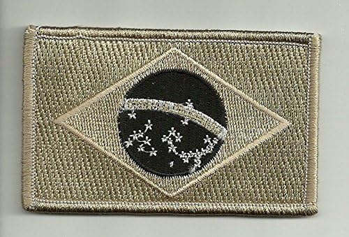 Iron On Embroidered Patch Top Quality Coyote Black Tan Brazilian Brasil Brazil Flag Hook Side Only 2" x 3.5"
