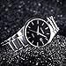 Voeons Silver Steel Band Watches for Men Classic Stainless Steel Watch Casual Business Quartz Analog Wrist Watch with Calendar