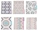 Decorative File Folders, 1/3 Cut Tab, Letter Size, Boho Tribal, 6 Colors (12 Pack)