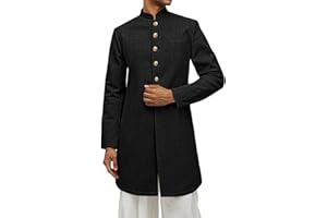 Runcati Mens Kurta Coats Indian Mandarin Collar Attire Ethnic Outfits Wedding Festive Party Clothing Casual Kaftan Robe