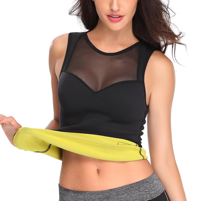 Telaleo Sauna Sweat Vest For Women Power Mesh Neoprene Sauna Waist Trainer Corset Vest For Weight Loss 2xl