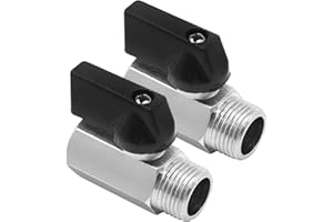 SYOWADA Brass Mini Ball Valve, 1/2” NPT Female x 1/2” NPT Male Shut-Off Valve 2Pcs