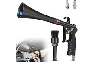 Senduzll Tornado Car Cleaning Gun, Dry Car Detailing Tools, Aluminum Alloy Bearing Nozzlefor, Car Quickly Blasts Dirt and Dust Works with Air Compressor (Black)