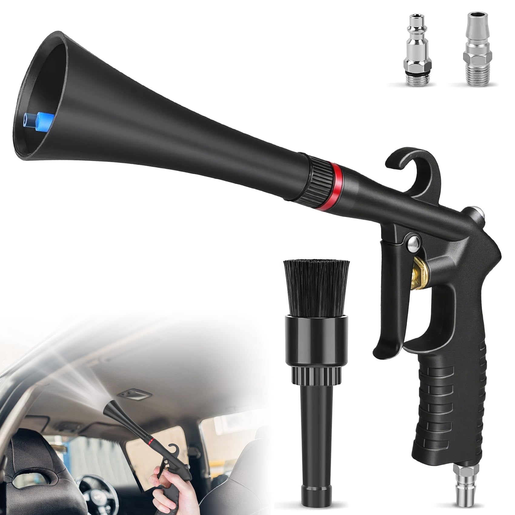 Photo 1 of Senduzll Tornado Car Cleaning Gun, Dry Car Detailing Tools, Aluminum Alloy Bearing Nozzlefor, Car Quickly Blasts Dirt and Dust Works with Air Compressor