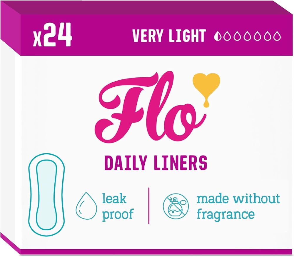 FLO Daily Liners 24 Pack Very Light Flow Ultra-Thin Bamboo Panty Liners