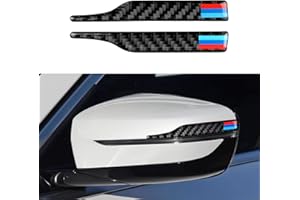 HENGYUESHANG 2PCS Universal Rearview Mirror Protector Sticker Anti Collision Strips Carbon Fiber Decal Trim fits for BMW 1 2 3 4 5 6 7 Series X1 X2 X3 X4 X5 X6 Accessories (A)
