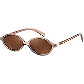 FEISEDY Retro Oval Sunglasses for Women 90s Narrow Round Lightweight Shades Y2k Trendy Sunnies B1171