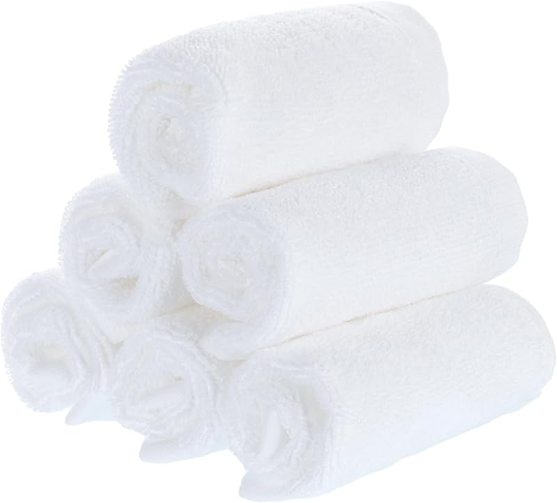 Lanjue 6 Pack Flannel Face Cloths 20x20 cm Cotton Washcloths Makeup Remover