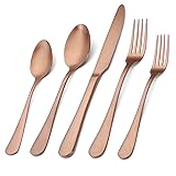 Matte Rose Gold Silverware Set , Satin Finish
