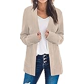 Bosmeer Women's Open Front Long Sleeve Cardigan Sweaters Business Casual Lightweight Outerwear Coats Fall Fashion Clothes