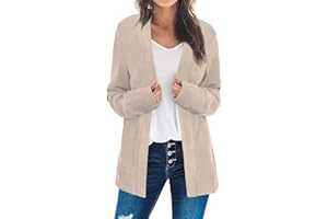 Bosmeer Women's Open Front Long Sleeve Cardigan Sweaters Business Casual Lightweight Outerwear Coats Fall Fashion Clothes