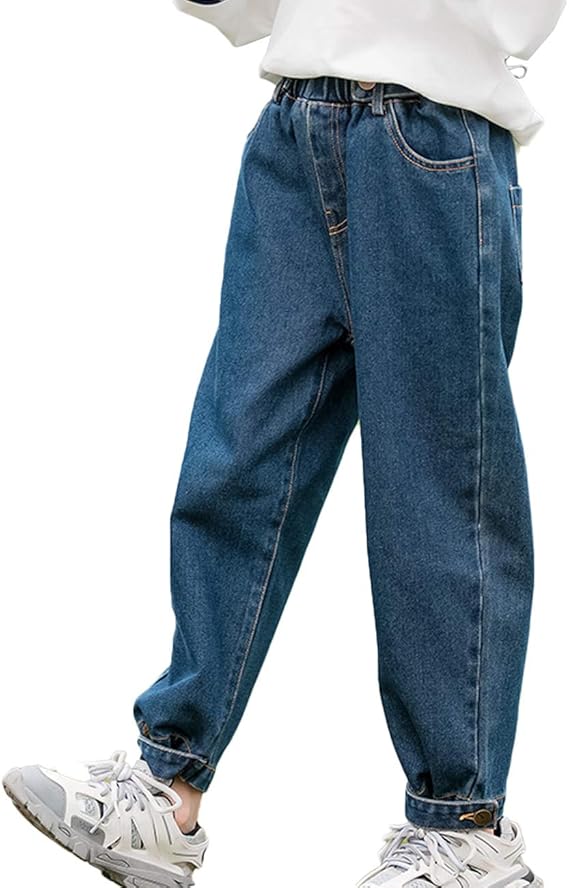 Amazon Jpバレンタインデー デニムパンツ ガールズ ジーンズ 子供服 女の子 ジーパン ロング丈 ゆったり ワイドパンツ スラックス キッズ服 女児 可愛い 韓国版 オシャレ ジュニア服 男女兼用 春秋冬 パンツ 通販