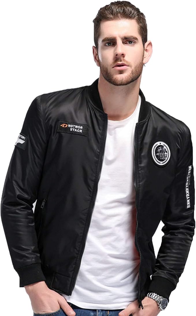 Men's Casual Bomber Jacket Baseball Uniform Slim Fit Winter Men's