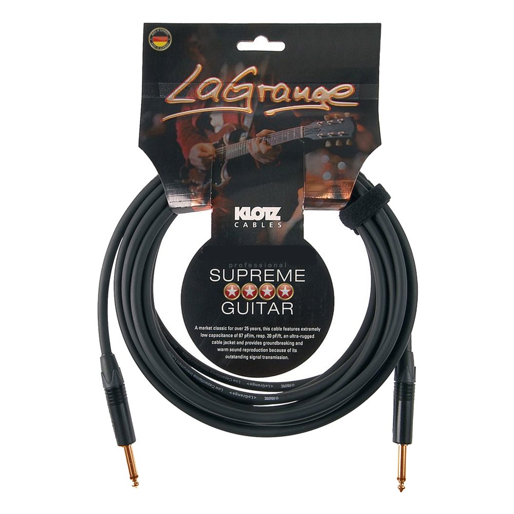 KLOTZ LaGrange - supreme guitar cable, with very low capacity, triple shielded (3, straight, gold contact)