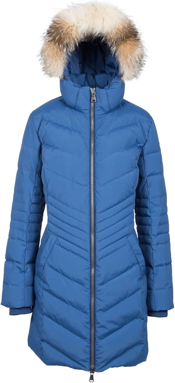 Pajar Women's Chevron Quilted Downfill Coat Puffer Queens (Spirit Blue