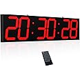 CHKOSDA 27.6in Double Sided Digital Wall Clock, Multifunctional Led Large Clock with Timer, Temperature and Date Display, Hanging Digital Clock Large Display for Corridors, Hospitals (Red)