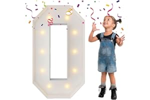 MERRY MOSAICS 3FT Marquee Light Up Letters, Large Marquee Letters, Mosaic Balloon Frame Letter Big Letter for Engagement Wedding Decorations Birthday Party Backdrop Decor, Balloon Arch Kit Letter O