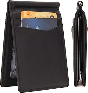 RFID Blocking Leather Men’s Bifold Wallet With ID Window | Men’s Wallet With Money Clip Inside | Ultra Thin, Super Slim, Minimalist Genuine Full Grain Leather Wallet with Gift Box PIEROS by Vass & Co