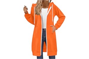 ABABC Womens Zip Up Hoodies Long Sleeve Two Way Zipper Long Sweatshirts 2025 Fall Hoodie Jacket Coat with Pocket
