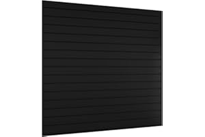 Neoaider Slatwall Panel 4 FT x 4 FT, Interlocking Slat Wall Paneling, Wall Mounted PVC Wallpanel, Suitable for Garage Storage and Organizer, Slatwall Board, Shelves - Black